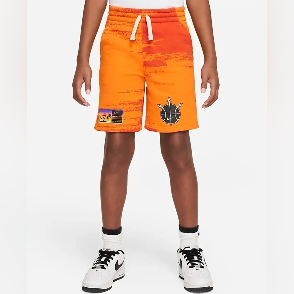 Nike Sportswear Summer Hoops Orange Basketball Shorts Sweats Casual Kids XL
